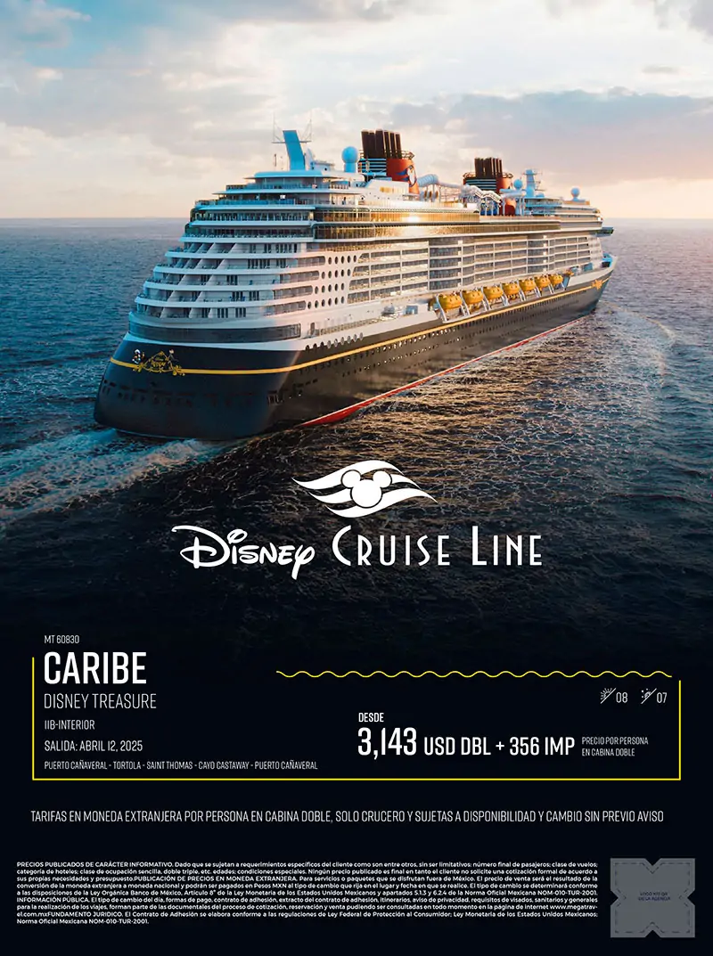 Disney Cruise Line. Disney Treasure. Caribe