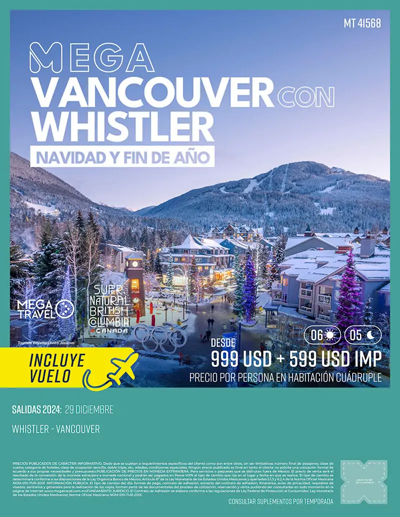 Mega Vancouver con Whistler Navidad y fin de año